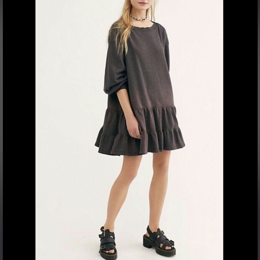 We the free x free people sunny side tiered terry mini dress size small